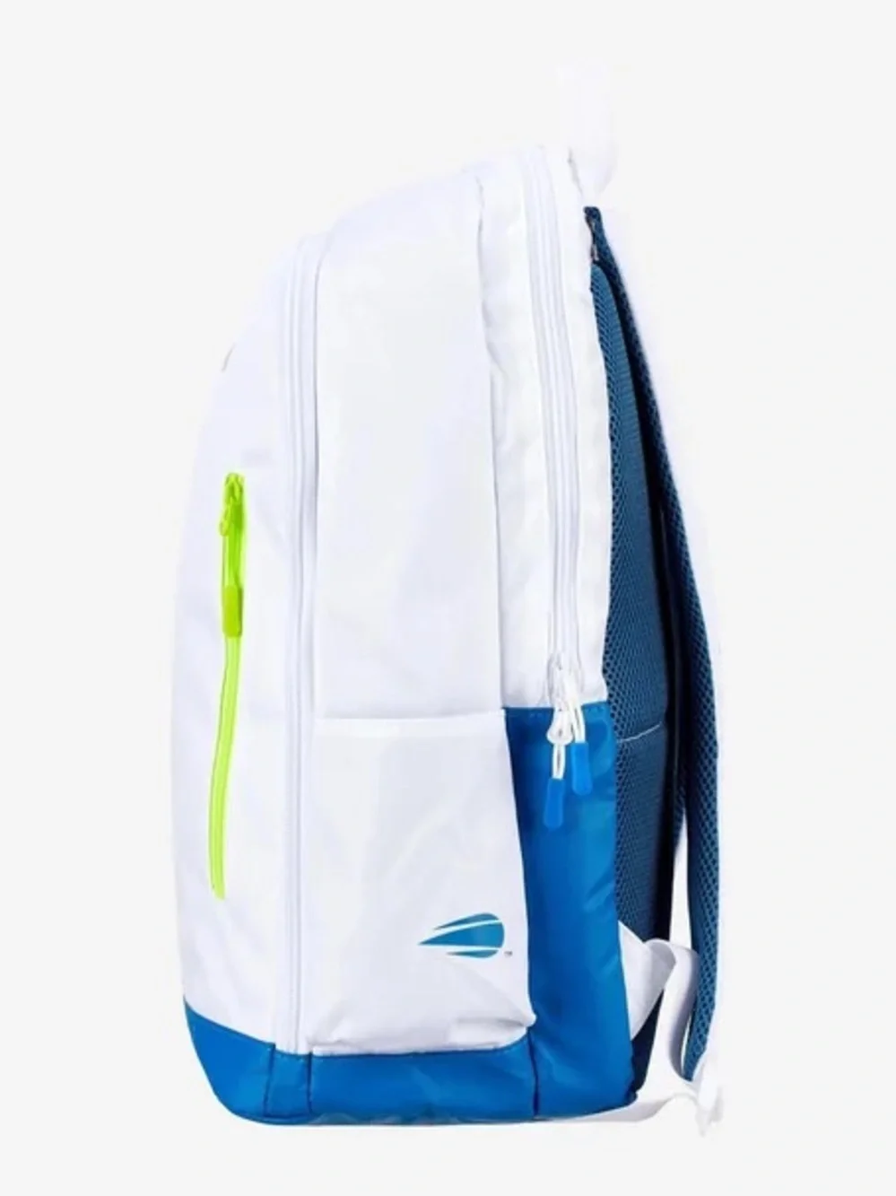 White & Blue Women's Backpack with Lime Accent